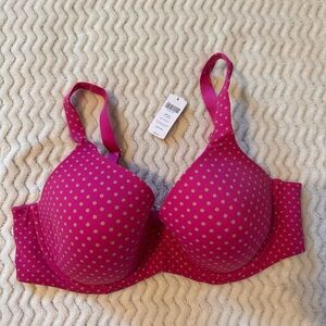 Soma Full Coverage Polka Dot Hot Pink Bra